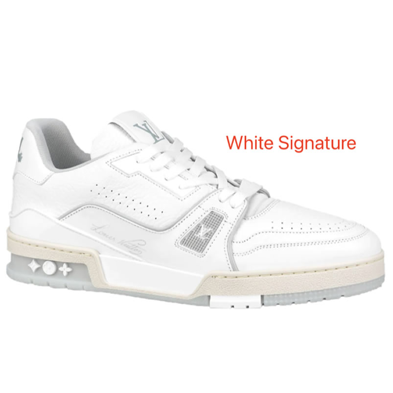 New L V Trainer Sneaker Shoes White Signature (1) - www.newkick.vip