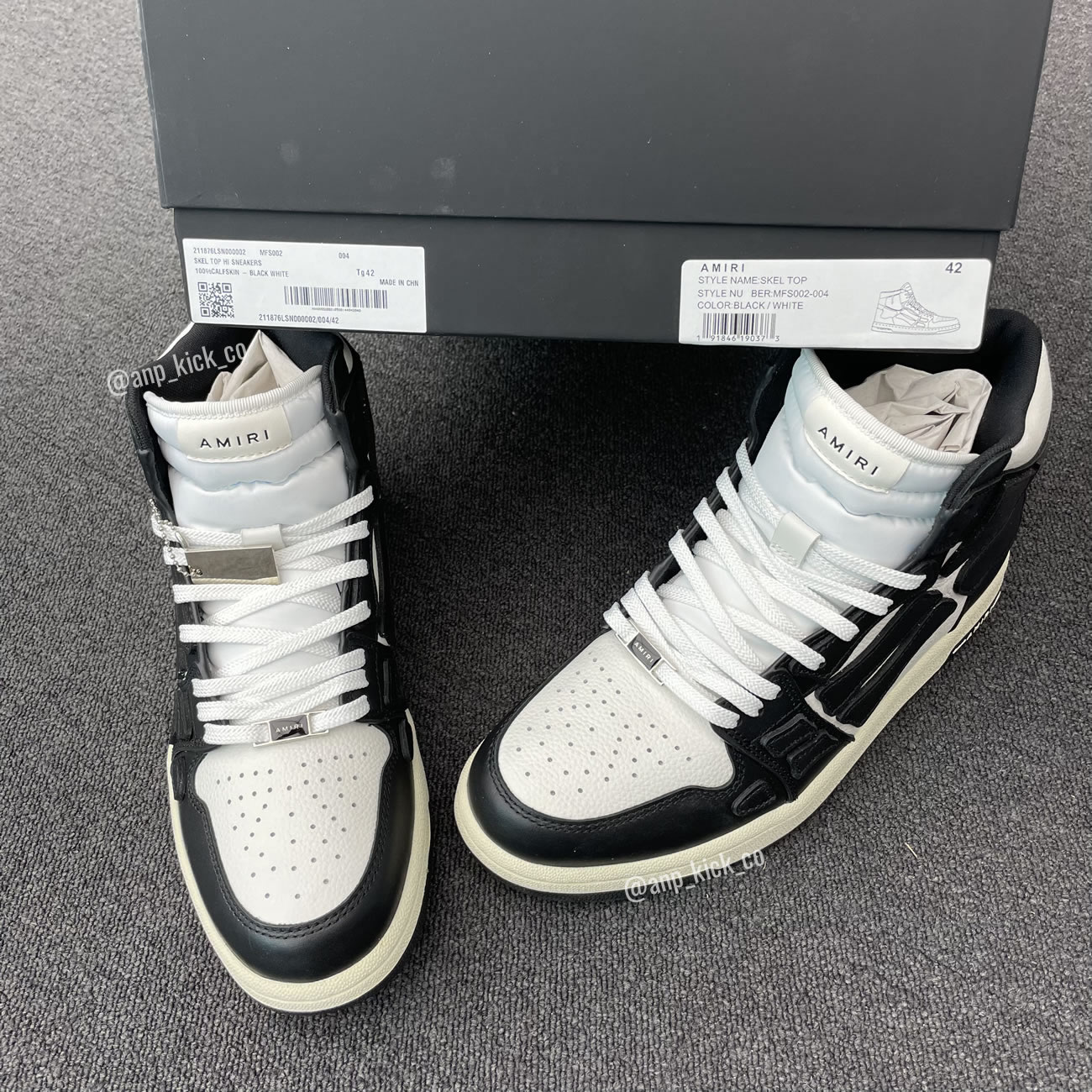 A M I R I Skel Top High Leather Sneakers Black White Anpkick Mfs002 004 (15) - www.newkick.vip A M I R I Skel Top High Leather Sneakers Black White Anpkick Mfs002 004 (15) - www.newkick.vip