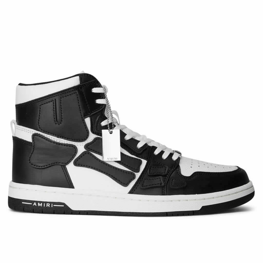 A M I R I Skel Top High Leather Sneakers Black White Mfs002 004 (2) - www.newkick.vip A M I R I Skel Top High Leather Sneakers Black White Mfs002 004 (2) - www.newkick.vip
