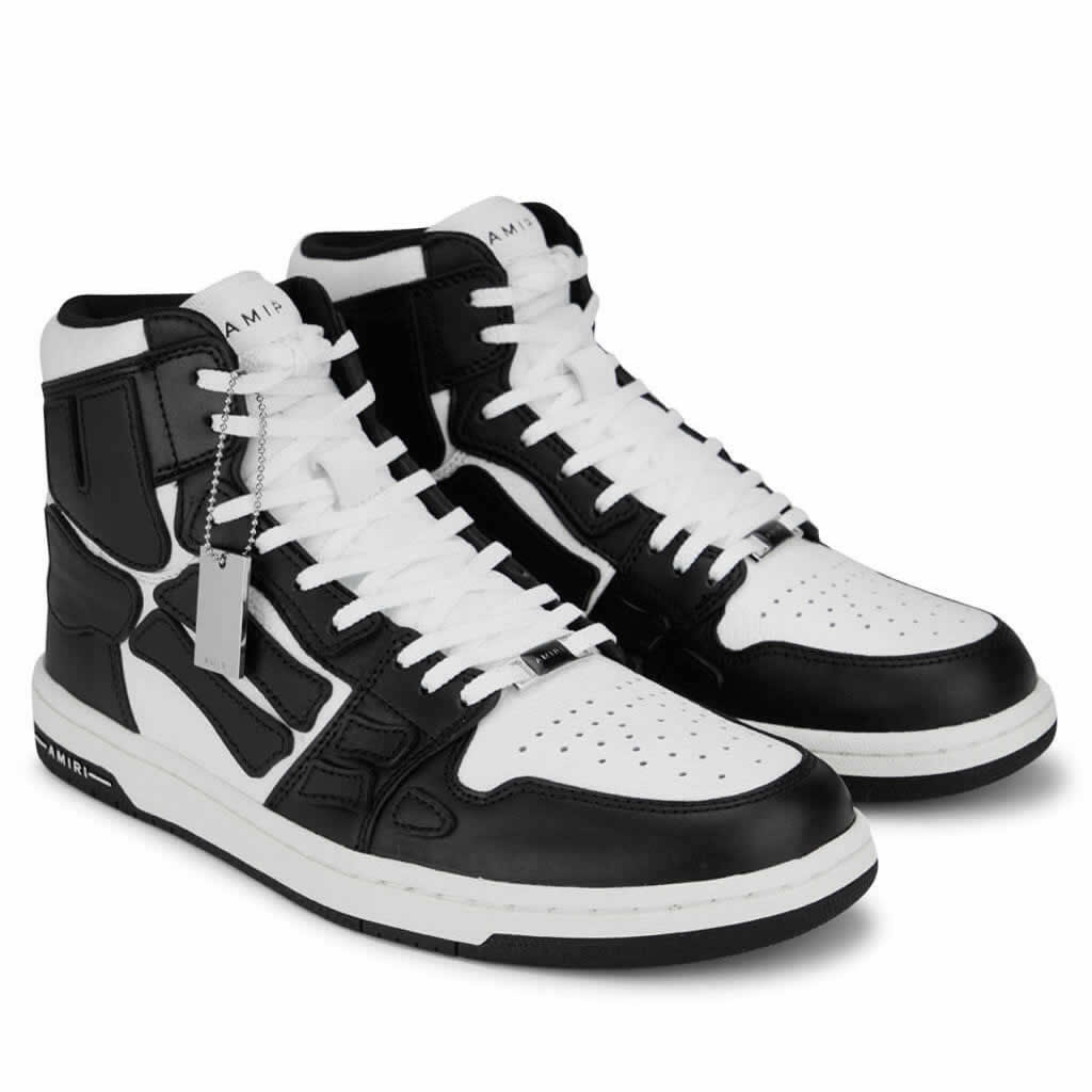 A M I R I Skel Top High Leather Sneakers Black White Mfs002 004 (3) - www.newkick.vip A M I R I Skel Top High Leather Sneakers Black White Mfs002 004 (3) - www.newkick.vip