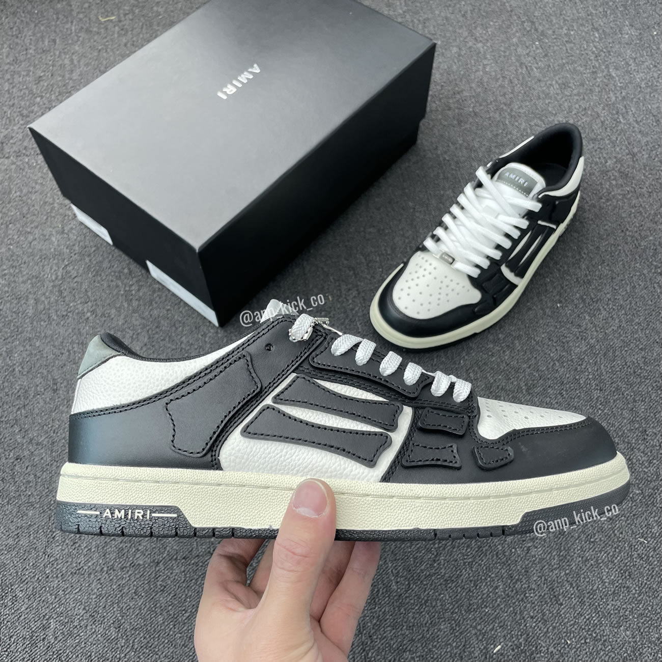 A M I R I Skel Top Low Leather Sneakers Black White Anpkick Mfs003 004 (1) - www.newkick.vip