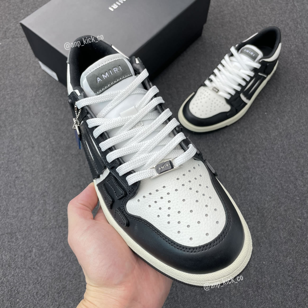 A M I R I Skel Top Low Leather Sneakers Black White Anpkick Mfs003 004 (2) - www.newkick.vip