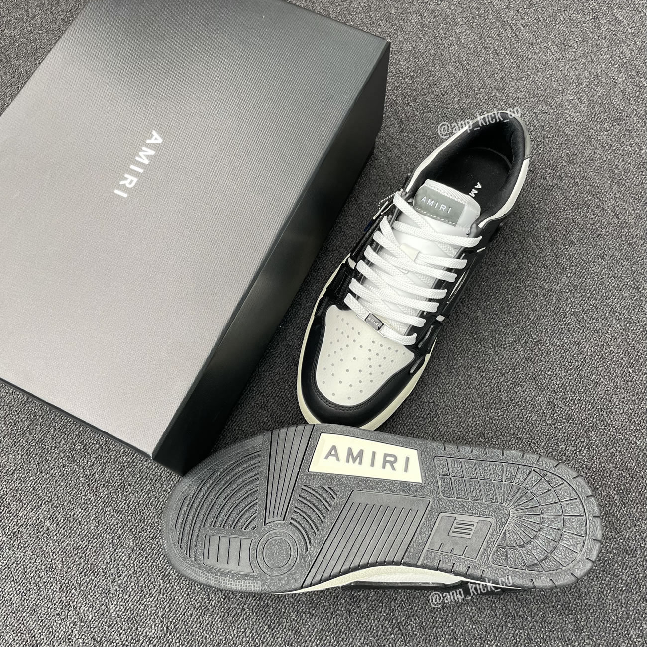 A M I R I Skel Top Low Leather Sneakers Black White Anpkick Mfs003 004 (5) - www.newkick.vip