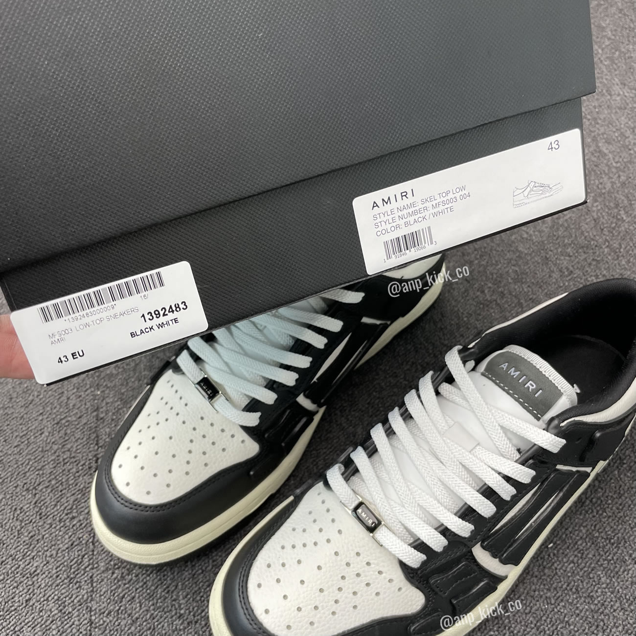 A M I R I Skel Top Low Leather Sneakers Black White Anpkick Mfs003 004 (6) - www.newkick.vip