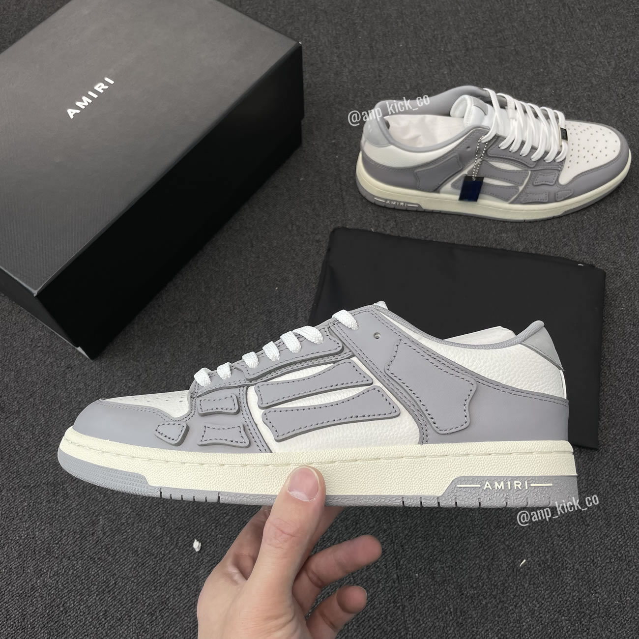 A M I R I Skel Top Low Leather Sneakers Grey White Anpkick Mfs003 043 (1) - www.newkick.vip