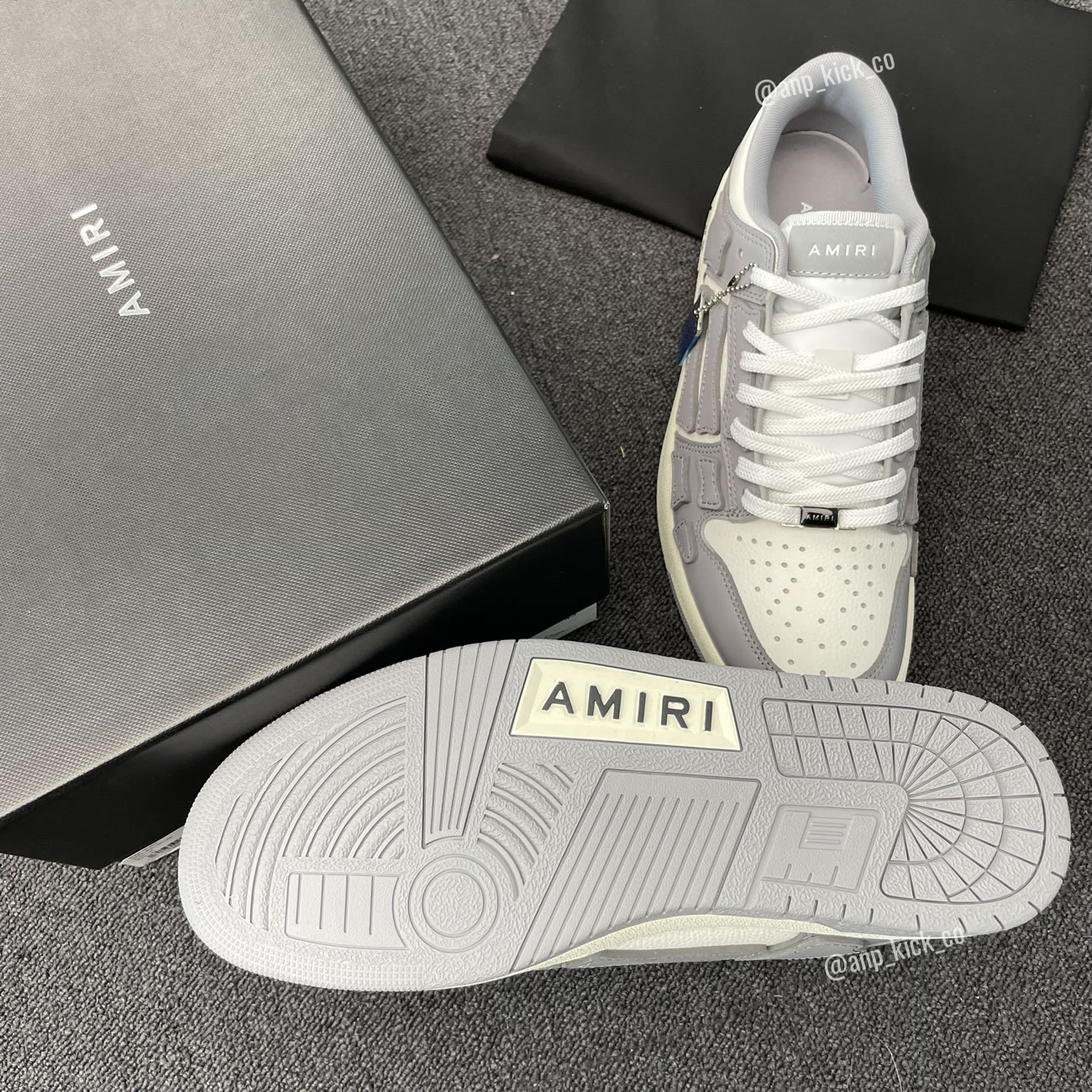 A M I R I Skel Top Low Leather Sneakers Grey White Anpkick Mfs003 043 (5) - www.newkick.vip
