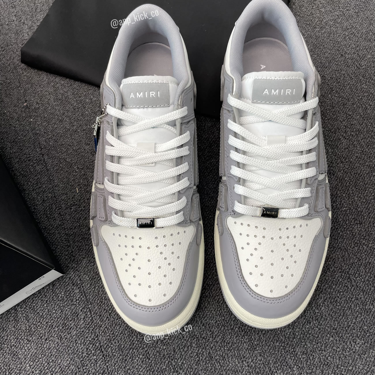 A M I R I Skel Top Low Leather Sneakers Grey White Anpkick Mfs003 043 (6) - www.newkick.vip