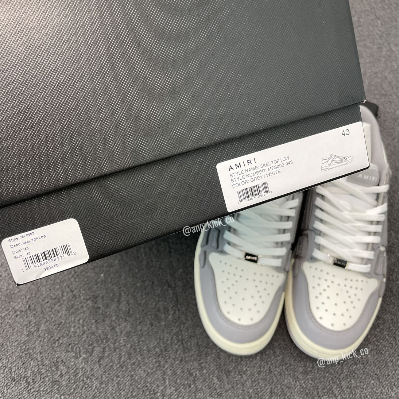 A M I R I Skel Top Low Leather Sneakers Grey White Anpkick Mfs003 043 (7) - www.newkick.vip