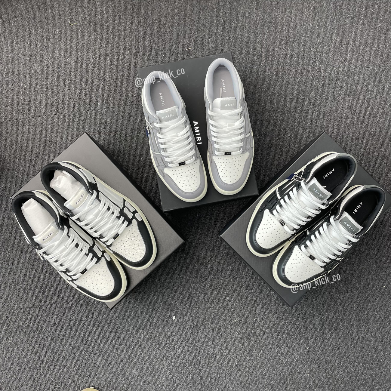 A M I R I Skel Top Low Leather Sneakers Grey White Anpkick Mfs003 043 (8) - www.newkick.vip