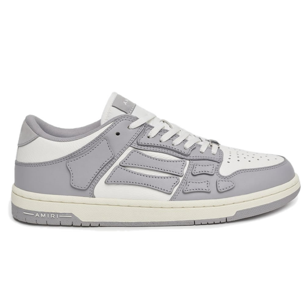 A M I R I Skel Top Low Leather Sneakers Grey White Mfs003 043 (2) - www.newkick.vip