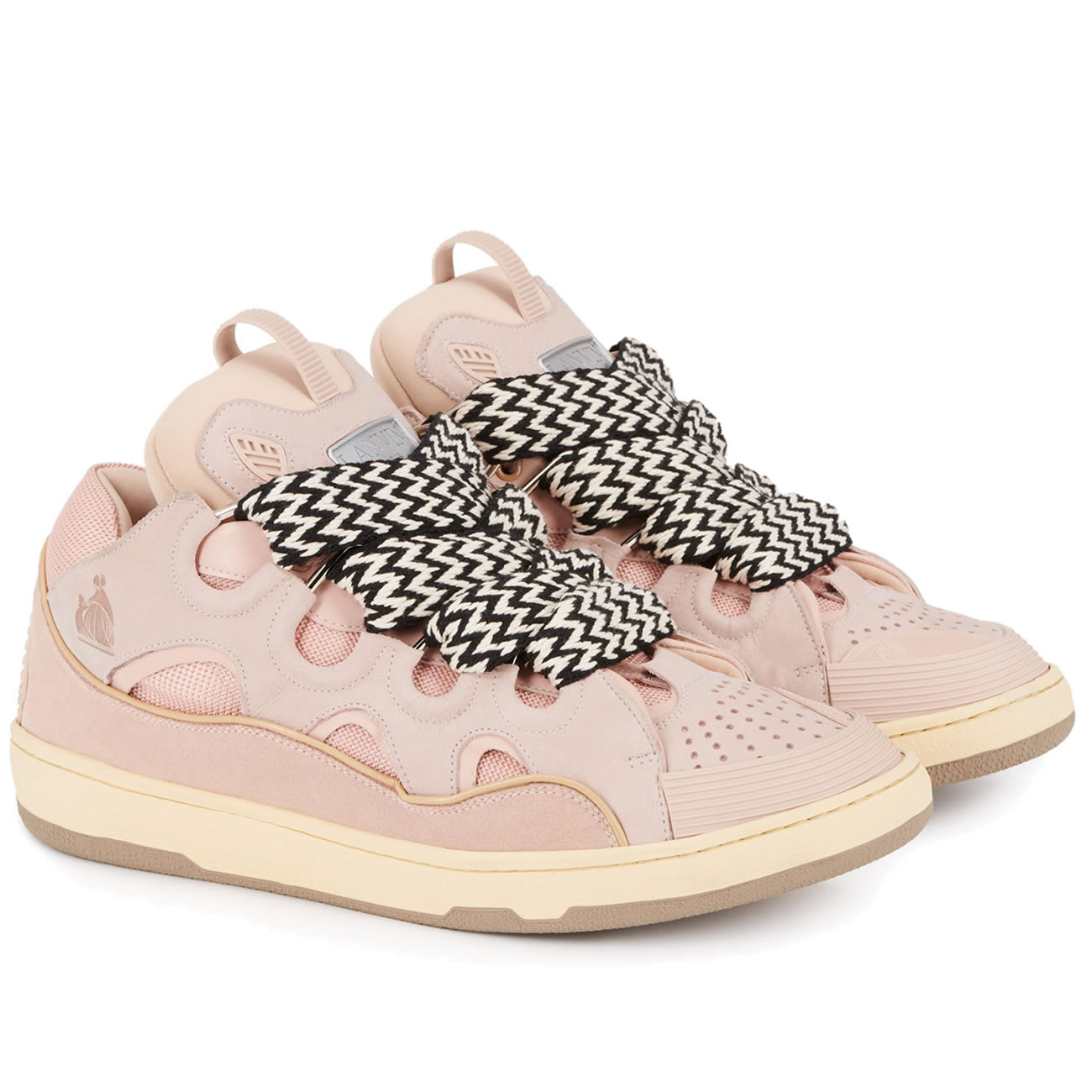 L A N V I N Leather Curb Sneakers Pink Drag A2051 (3) - www.newkick.vip L A N V I N Leather Curb Sneakers Pink Drag A2051 (3) - www.newkick.vip