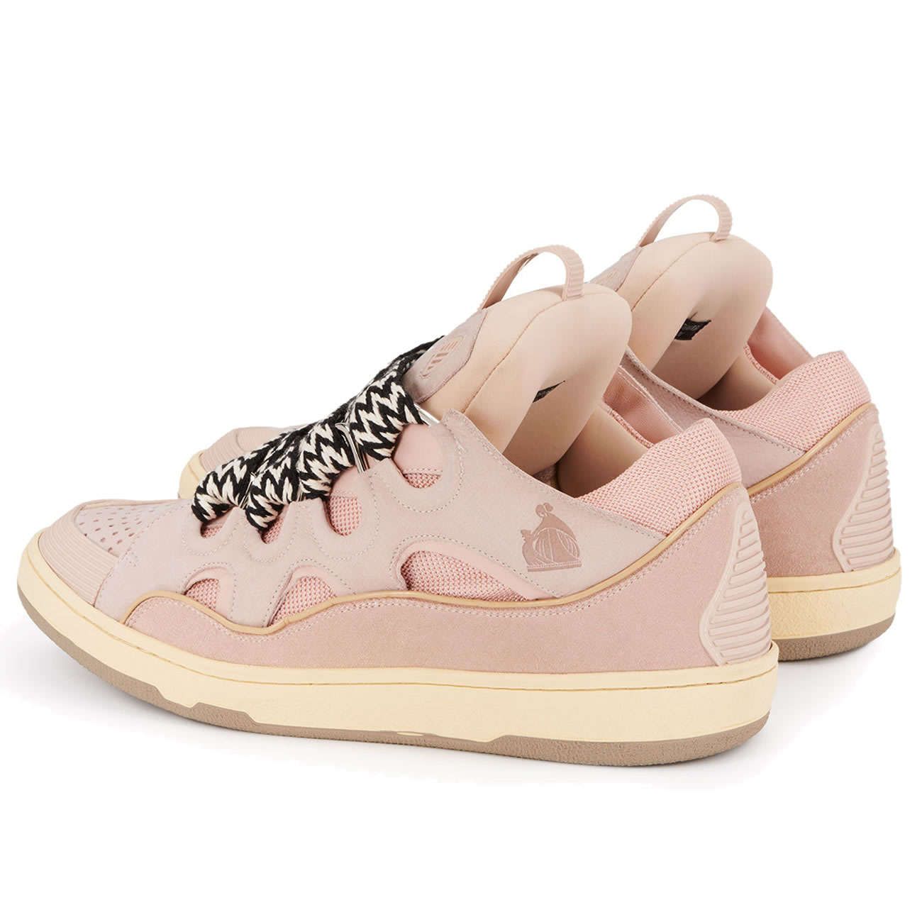 L A N V I N Leather Curb Sneakers Pink Drag A2051 (4) - www.newkick.vip