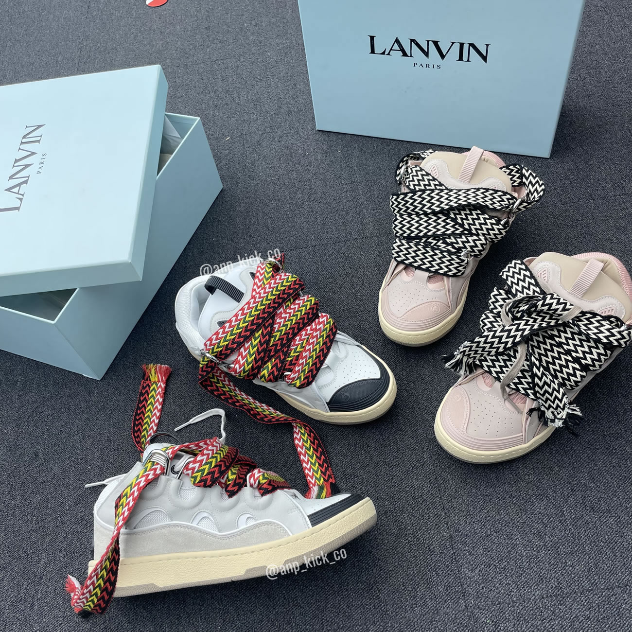 L A N V I N Leather Curb Sneakers White Anpkick Drag A20 (15) - www.newkick.vip