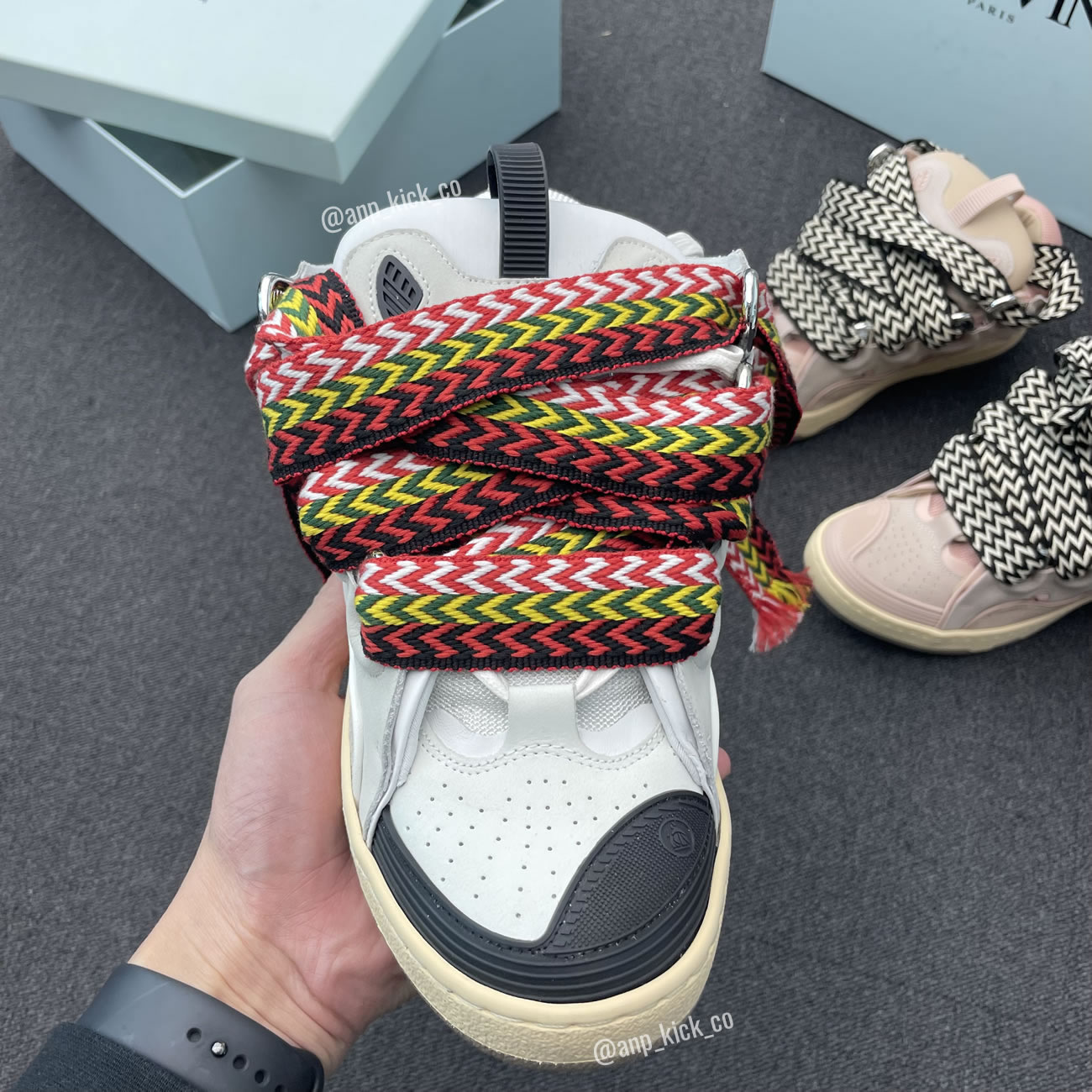 L A N V I N Leather Curb Sneakers White Anpkick Drag A20 (3) - www.newkick.vip