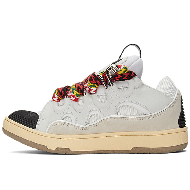 L A N V I N Leather Curb Sneakers White Drag A20 (1) - www.newkick.vip