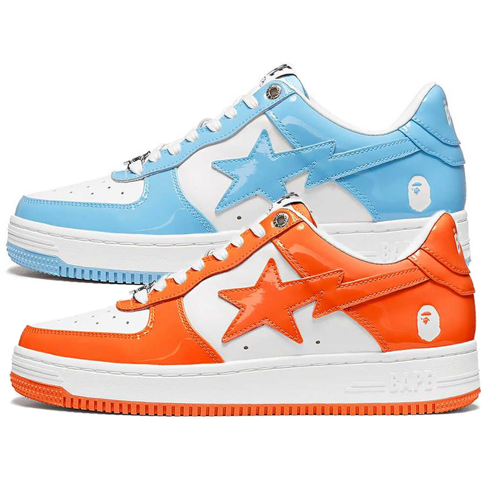 A Bathing Ape Bape Sta Low Blue Orange Shoes - www.newkick.vip
