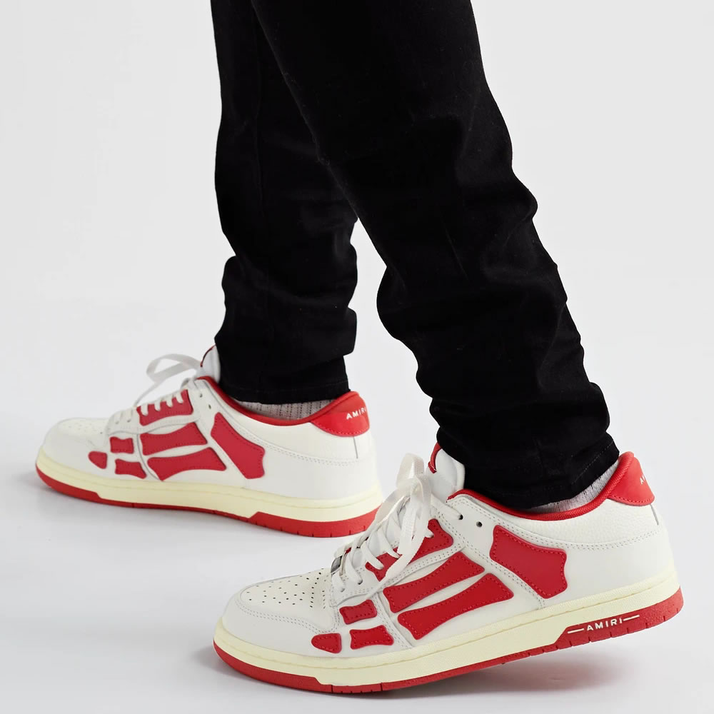 A M I R I Skel Top Low Leather Sneakers Red Mfs003 124 On Feet (6) - www.newkick.vip A M I R I Skel Top Low Leather Sneakers Red Mfs003 124 On Feet (6) - www.newkick.vip