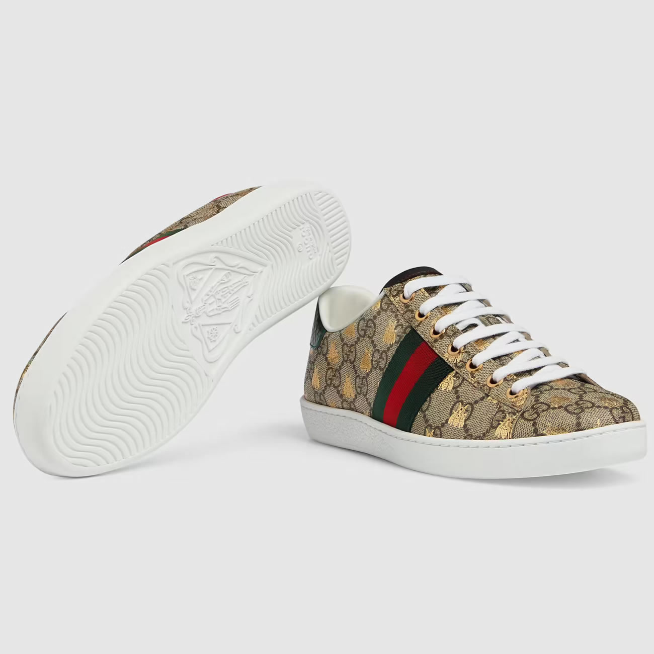 G U C C I Gg Sup Reme Ace Sneaker With Bees For Mens Womens (3) - www.newkick.vip