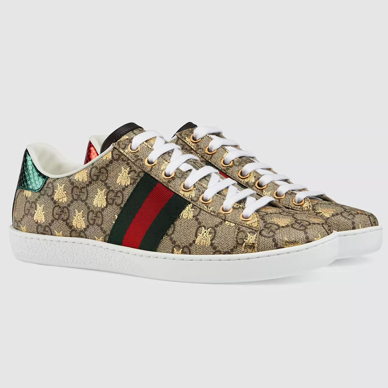 G U C C I Gg Sup Reme Ace Sneaker With Bees For Mens Womens (2) - www.newkick.vip