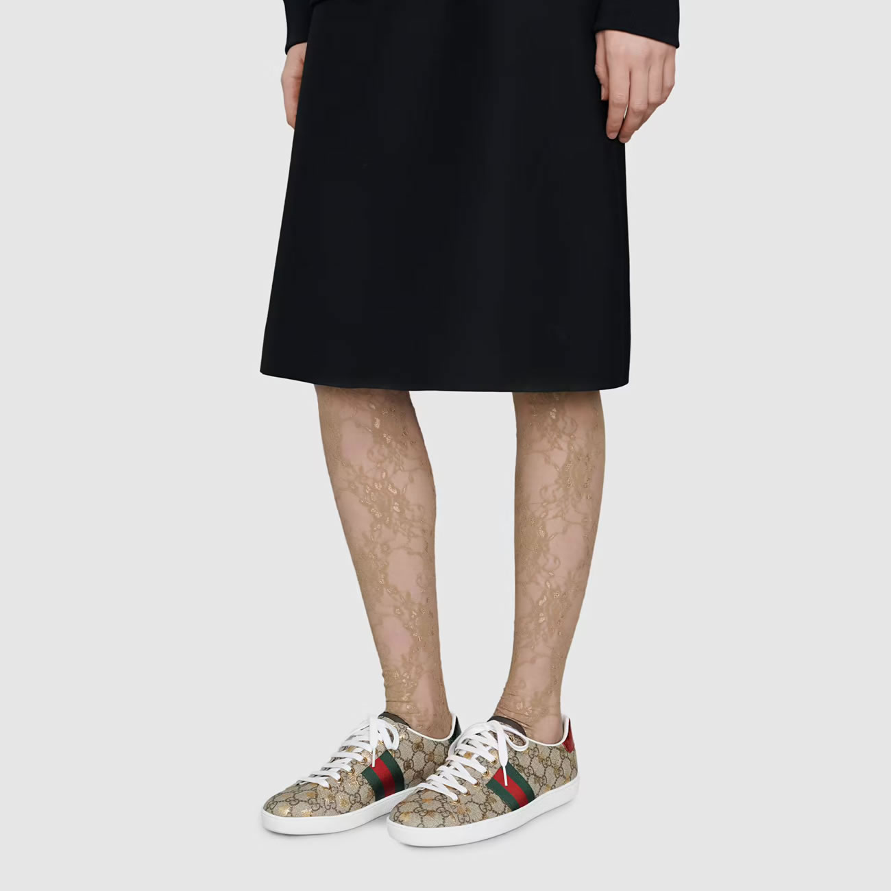 G U C C I Gg Sup Reme Ace Sneaker With Bees For Mens Womens (6) - www.newkick.vip