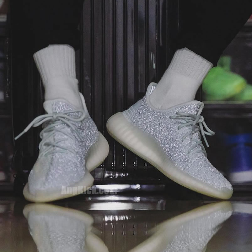 Adidas Yeezy Boost 350 V2 Cloud White On Feet Reflective Release Date Fw5317 (3) - www.newkick.vip