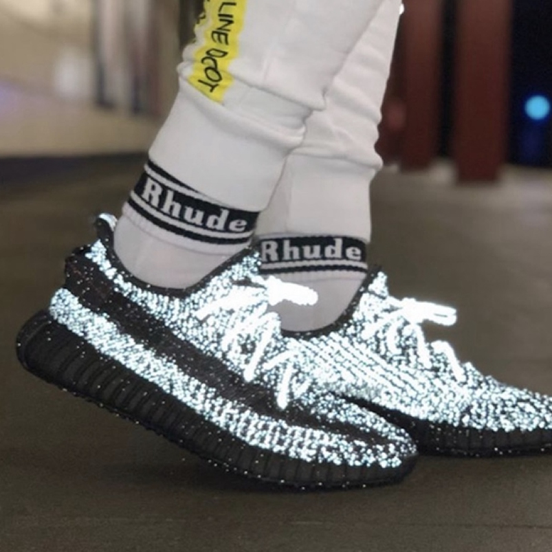 Adidas Yeezy Boost 350 V2 Static 3m Black Reflective Fu9007 On Feet (1) - www.newkick.vip