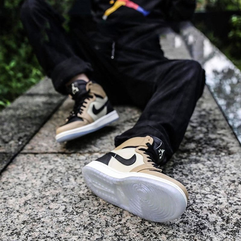 Air Jordan 1 High On Feet Premium Fossil Mens Wmns New Aj1 Shoes Ah7389 003 (3) - www.newkick.vip