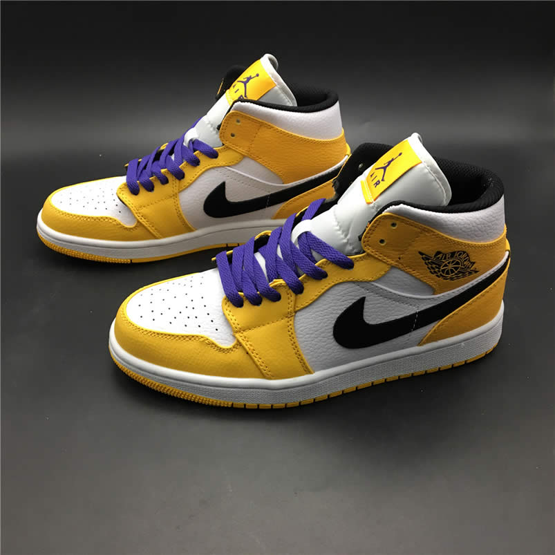 Air Jordan 1 Mid 2019 Lakers Yellow Purple For Sale Release Date 852542 700 (10) - www.newkick.vip