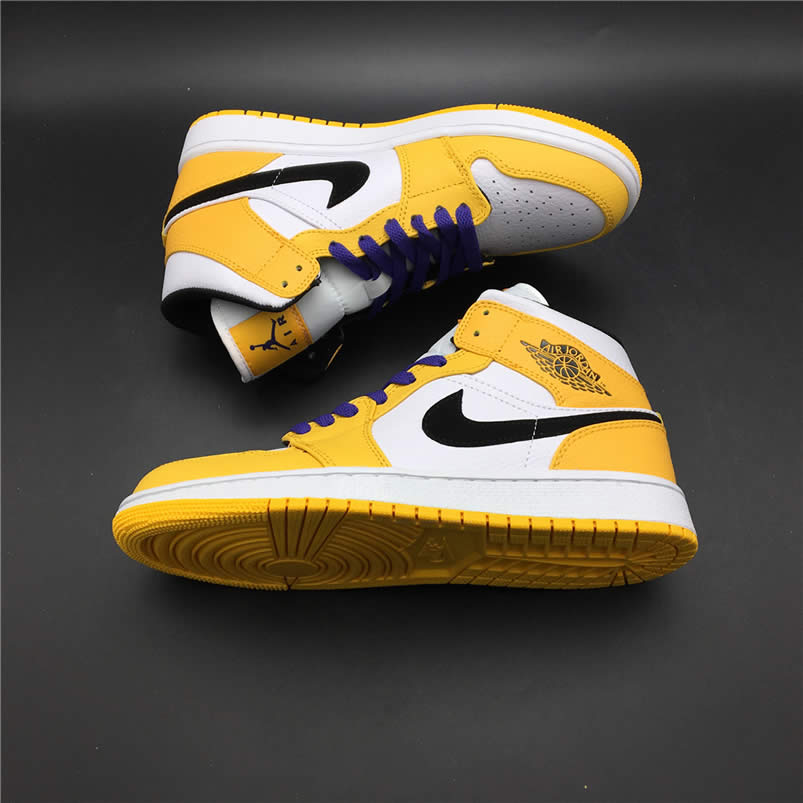 Air Jordan 1 Mid 2019 Lakers Yellow Purple For Sale Release Date 852542 700 (11) - www.newkick.vip
