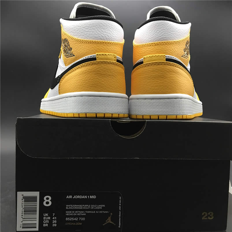 Air Jordan 1 Mid 2019 Lakers Yellow Purple For Sale Release Date 852542 700 (12) - www.newkick.vip