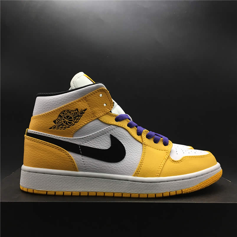 Air Jordan 1 Mid 2019 Lakers Yellow Purple For Sale Release Date 852542 700 (13) - www.newkick.vip
