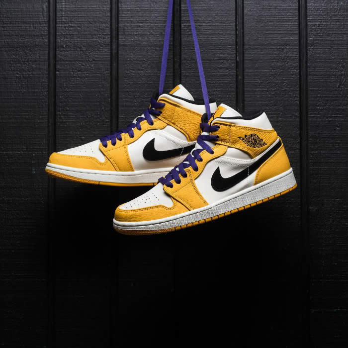 Air Jordan 1 Mid 2019 Lakers Yellow Purple For Sale Release Date 852542 700 (17) - www.newkick.vip