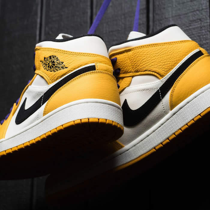 Air Jordan 1 Mid 2019 Lakers Yellow Purple For Sale Release Date 852542 700 (18) - www.newkick.vip