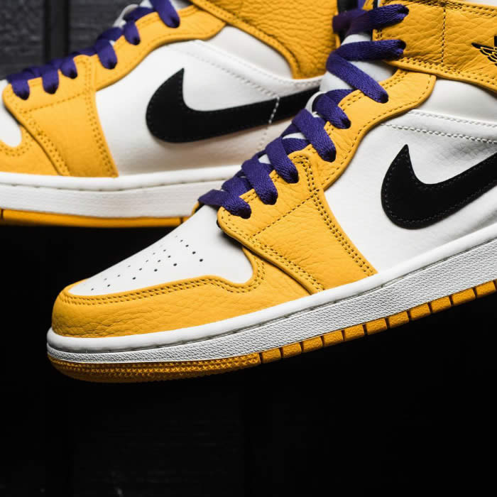 Air Jordan 1 Mid 2019 Lakers Yellow Purple For Sale Release Date 852542 700 (20) - www.newkick.vip