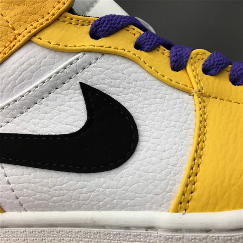 Air Jordan 1 Mid 2019 Lakers Yellow Purple For Sale Release Date 852542 700 (4) - www.newkick.vip