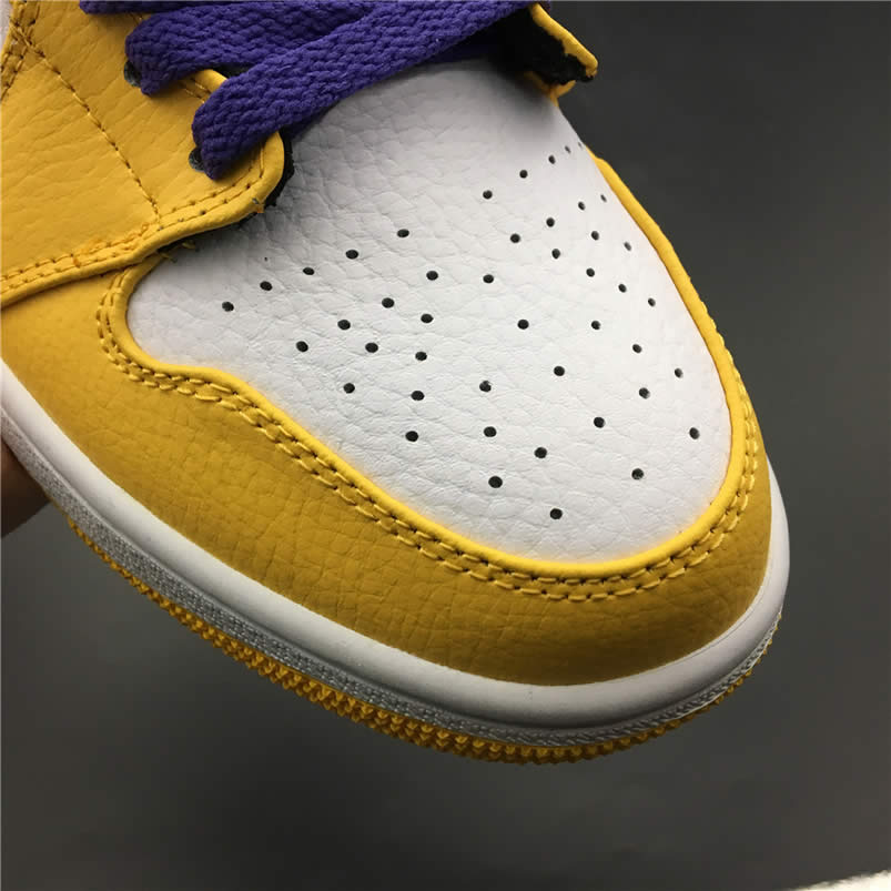 Air Jordan 1 Mid 2019 Lakers Yellow Purple For Sale Release Date 852542 700 (5) - www.newkick.vip