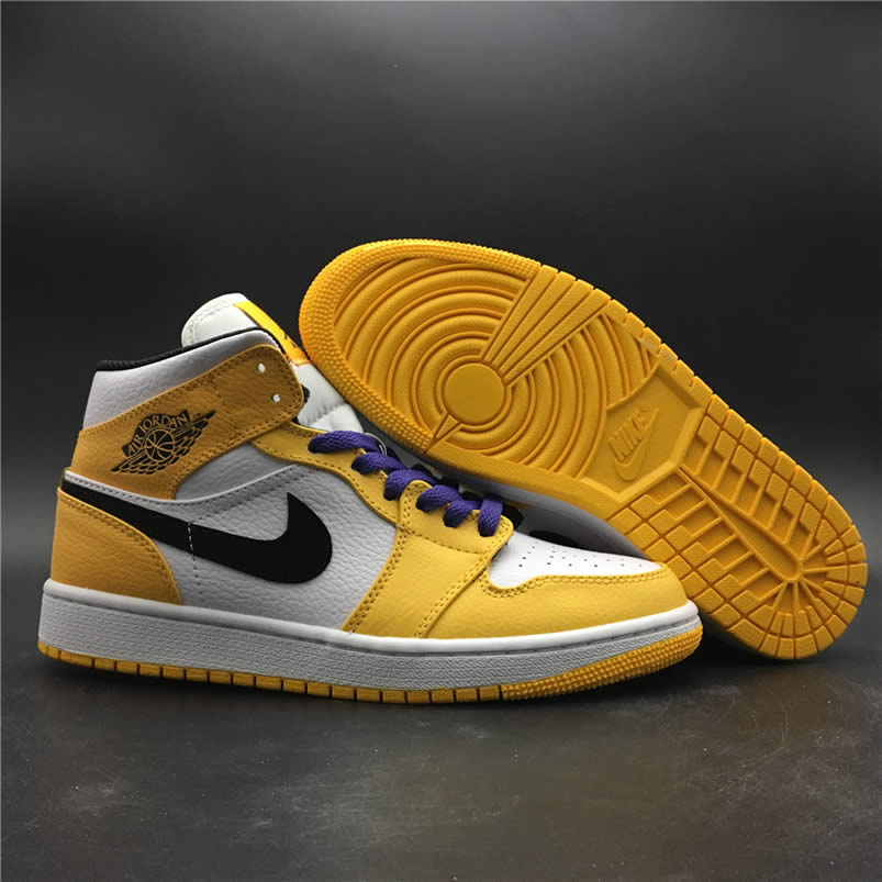 Air Jordan 1 Mid 2019 Lakers Yellow Purple For Sale Release Date 852542 700 (8) - www.newkick.vip