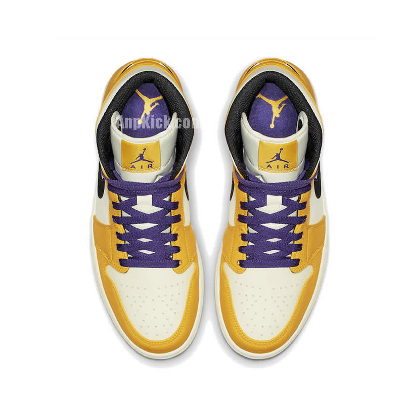 Air Jordan 1 Mid 2019 Lakers Yellow Purple Release Date 852542 700 (4) - www.newkick.vip