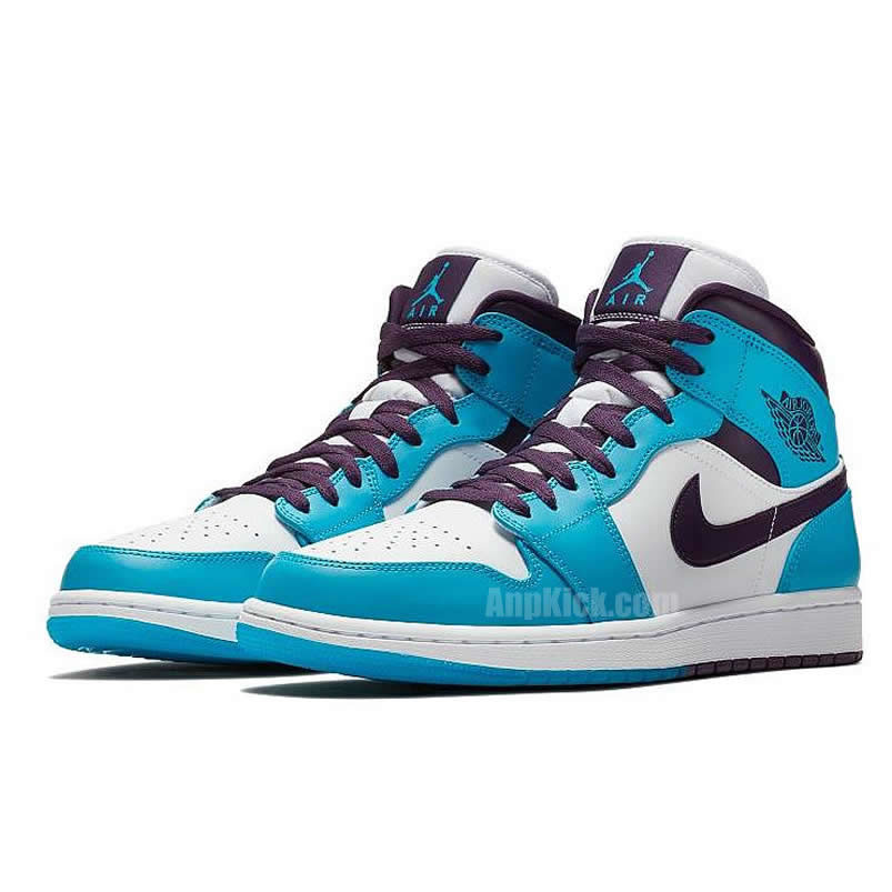 Air Jordan 1 Mid Hornets Blue Lagoon Grand Purple 554724 415 (3) - www.newkick.vip