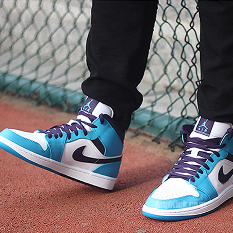 Air Jordan 1 Mid Hornets Blue Lagoon Grand Purple 554724 415 (7) - www.newkick.vip