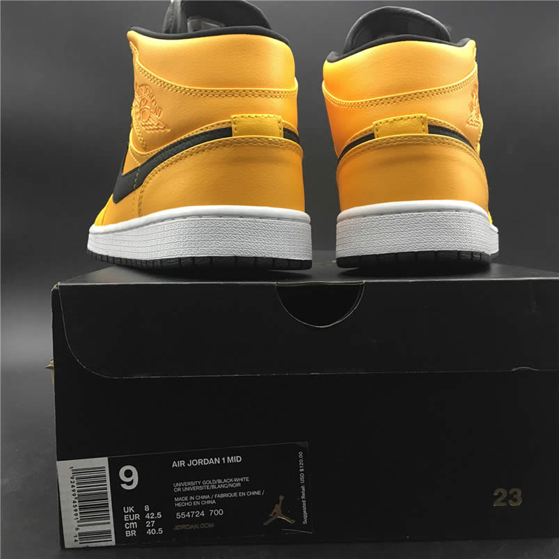 Air Jordan 1 Mid Shoes Taxi Yellow University Gold Aj1 554724 700 (8) - www.newkick.vip