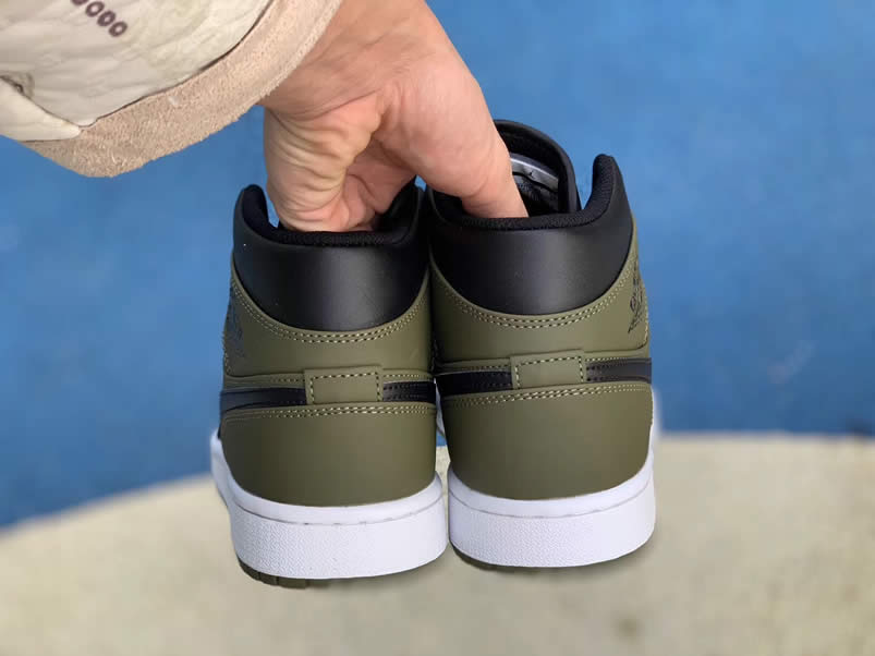 Nike Air Jordan 1 Mid 'Dark Olive Canvas' Release Date 554724-301 Pics