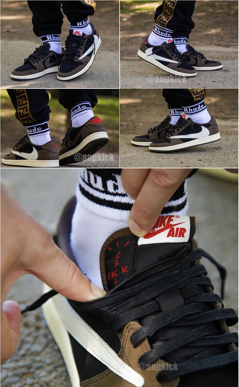 Travis Scott Air Jordan 1 Low Og On Feet  Dark Mocha Cq4277 001 (2) - www.newkick.vip