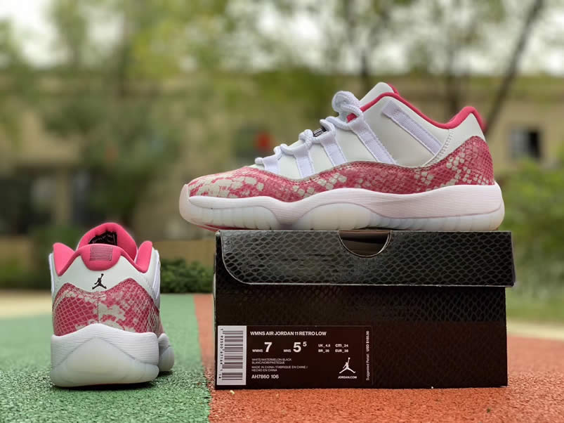 Air Jordan 11 Low Womens Wmns Snakeskin 2019 Pink Shoes Ah7860 106 (4) - www.newkick.vip