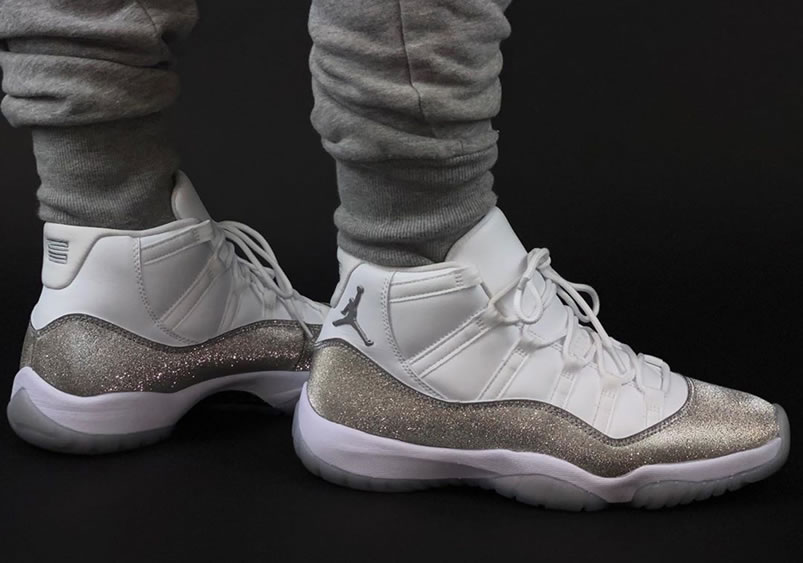 Air Jordan 11 Retro Wmns Metallic Silver Vast Grey On Feet Ar0715 100 (5) - www.newkick.vip