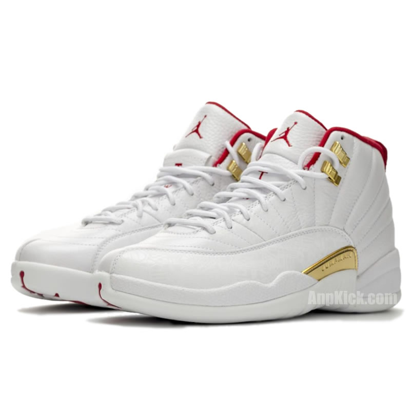 Air Jordan 12 Fiba 2019 White University Red Gold 130690 107 (1) - www.newkick.vip