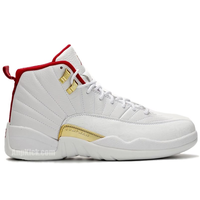 Air Jordan 12 Fiba 2019 White University Red Gold 130690 107 (2) - www.newkick.vip