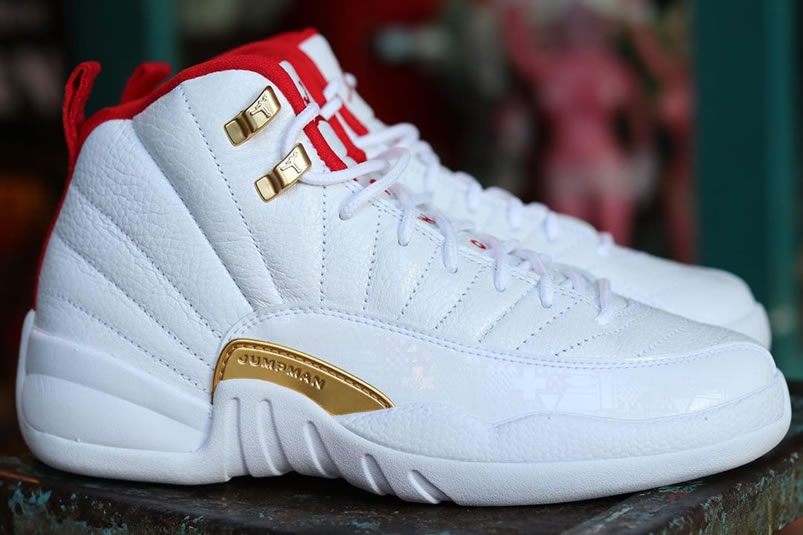 Air Jordan 12 Fiba 2019 White University Red Gold 130690 107 (6) - www.newkick.vip