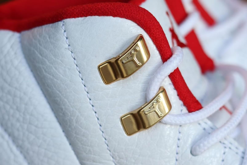 Air Jordan 12 Fiba 2019 White University Red Gold 130690 107 (9) - www.newkick.vip