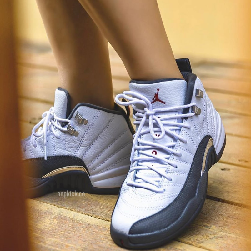 Air Jordan 12 White Dark Grey Gym Red Gs On Feet Release Date 130690 160 (1) - www.newkick.vip
